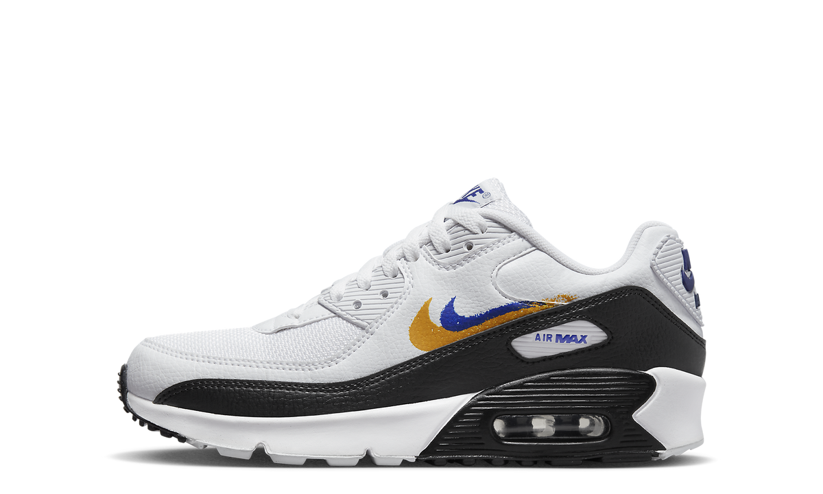 Air Max 90 GS "Double Swoosh White Black Gold Royal" FJ4592 100